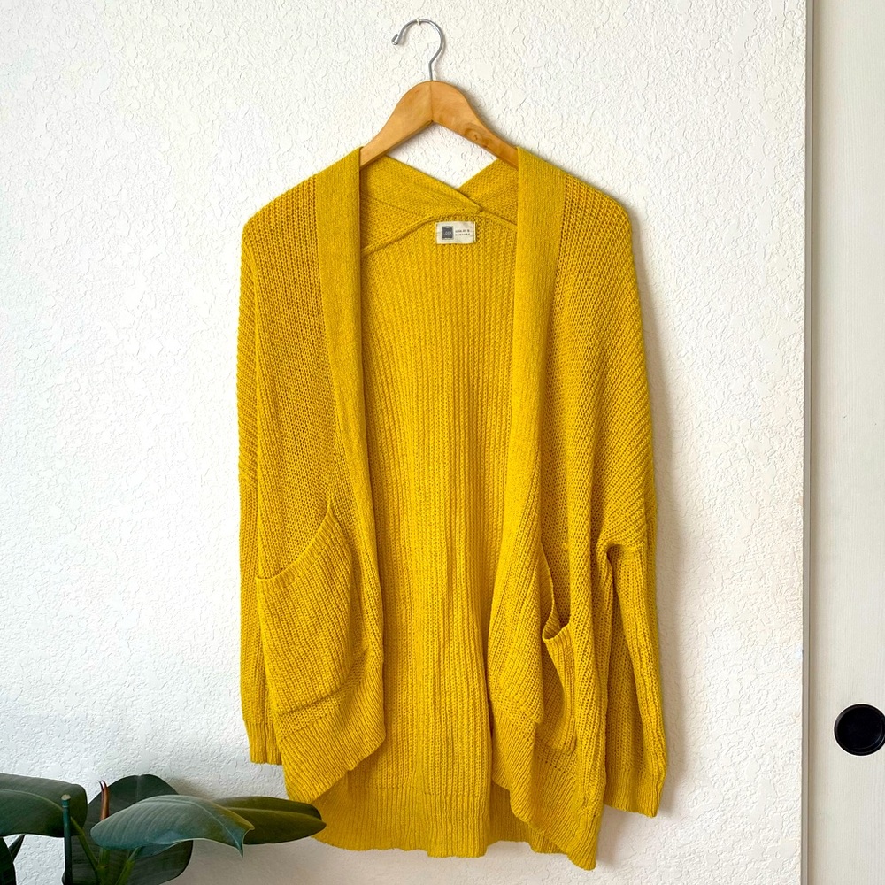 Oversized golden yellow cardigan